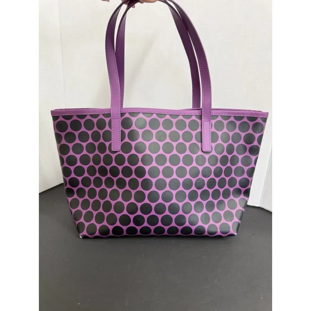 Michael Kors Kiki Large Polka Dot Print Tote Pomegranate & Black